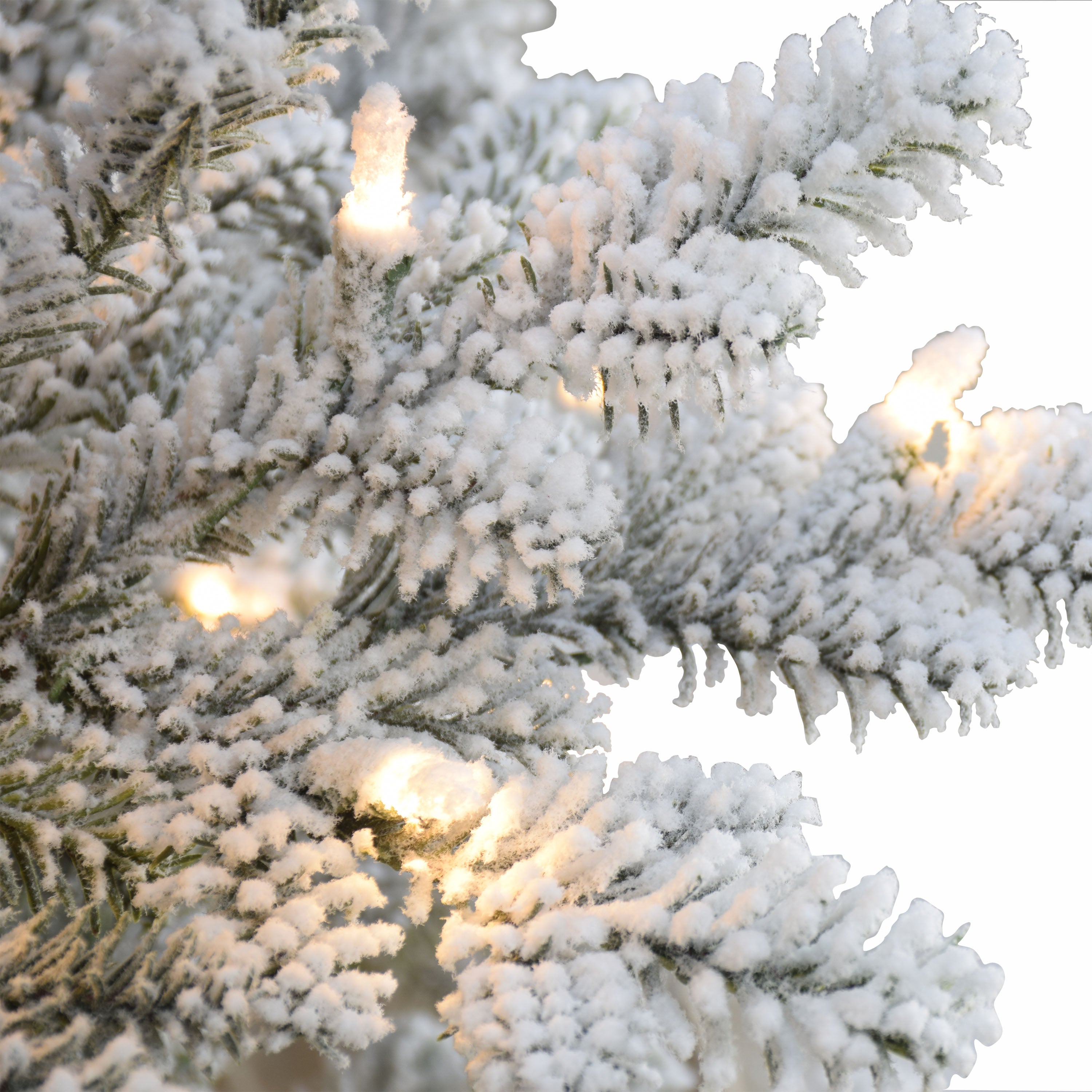 7.5ft Flocked Royal Majestic Douglas Fir Downswept Christmas Tree On/Off Foot Pedal Sure-Lit Pole®